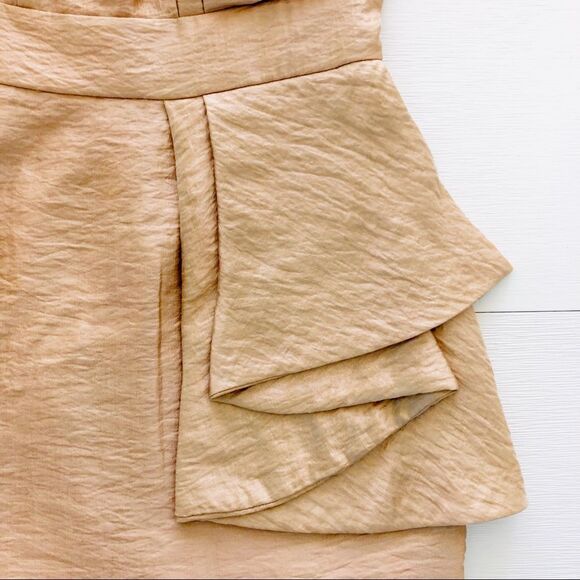 Ellen Tracy Shimmering Gold Draped Front Scoop Neck Tank Party Dress - Picture 17 of 17